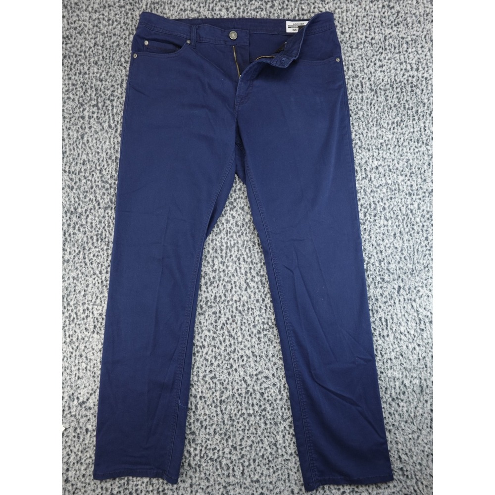 Buffalo David Bitton Archer Slim Stretch Pants Mens 36x32 Navy Blue Chinos